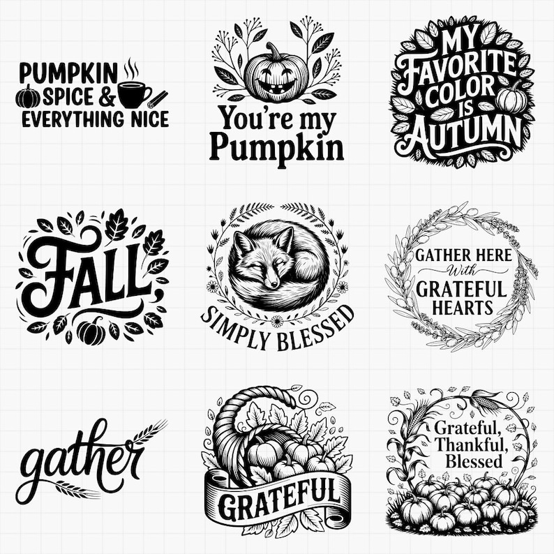 Autumn, and Fall SVG & PNG Bundle for Laser Engraving, Pumpkin Spice ...
