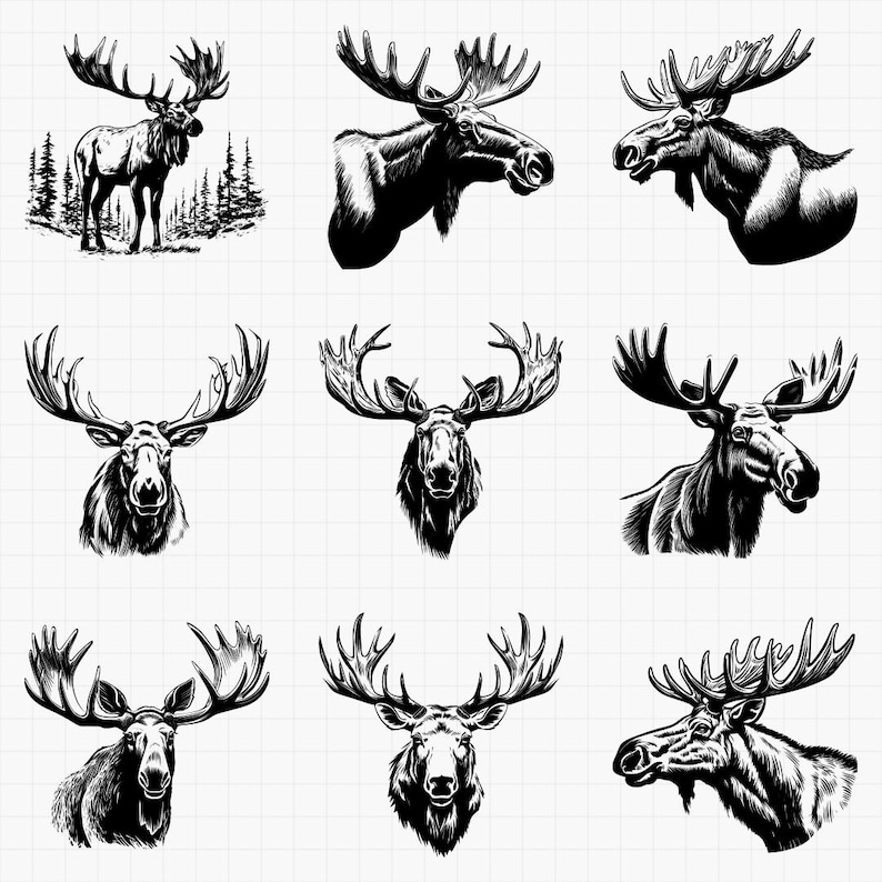 Moose Riders Svg Moose Design Bundle PNG & SVG Formats Good for Laser Engraving and ...