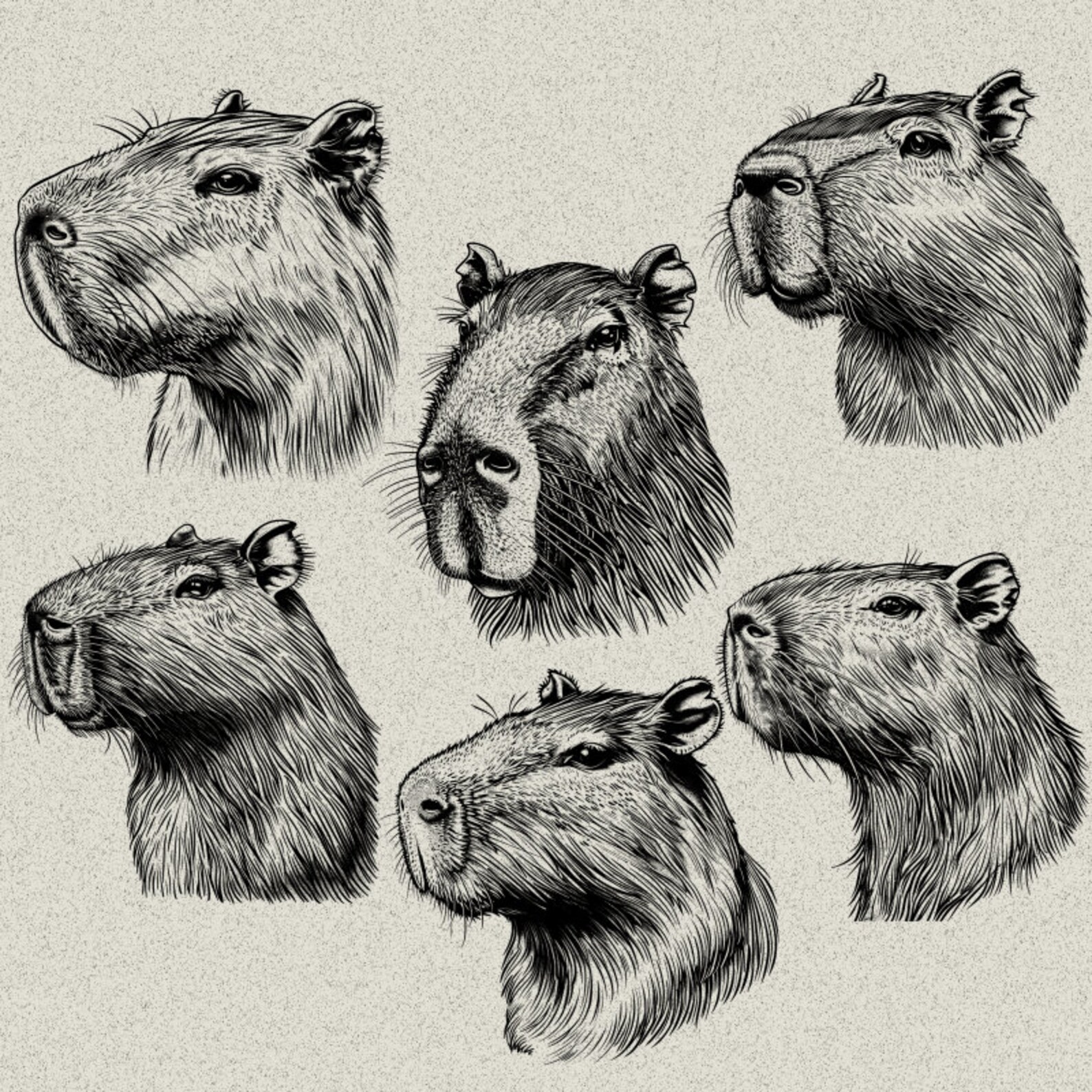30 Capybara Designs Bundle SVG & PNG for Laser Engraving or Print, Capy ...