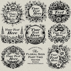 38 Blumenblumenschilder SVG-PNG Bundle-Designs für Lasergravur oder Druck, Familie, bearbeitbar, Gartenarbeit, Bauernhaus, Blumenkranz, Blumenstrauß