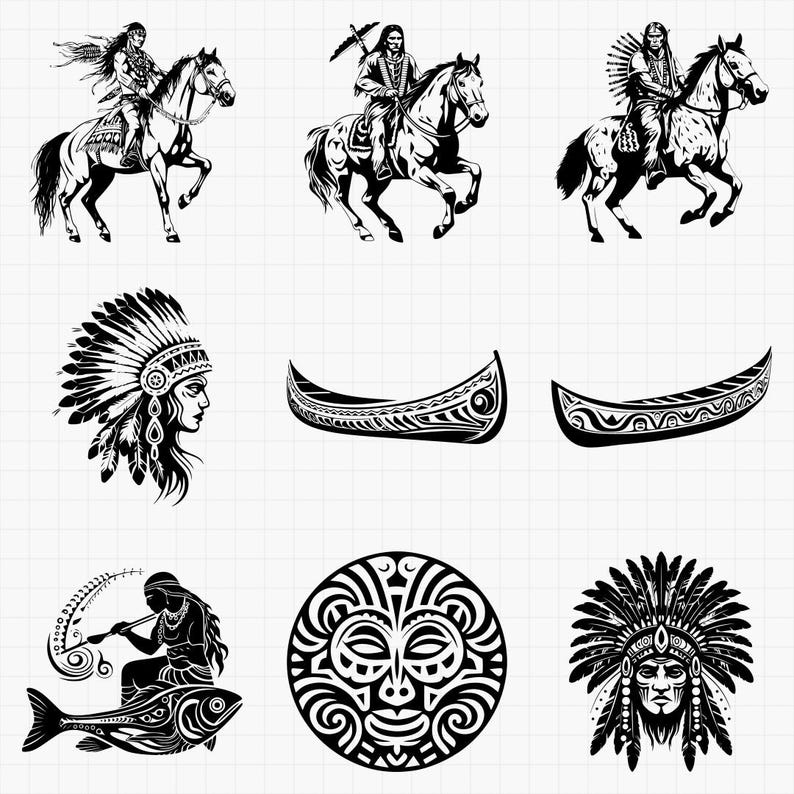 Native People Svgs & Pngs - Tribal Designs Pack for Laser Engraver ...