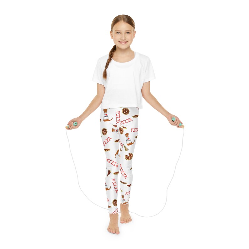 Oliver The Otter Pizza Party Youth Full-Length Leggings AOP image 7