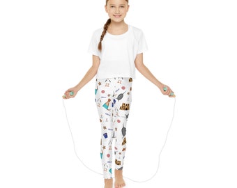 Oliver The Otter Summer Beach Vacation Pattern Youth Full-Length Leggings (AOP)