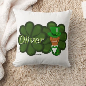 Oliver The Otter Spring Throw Pillows image 5