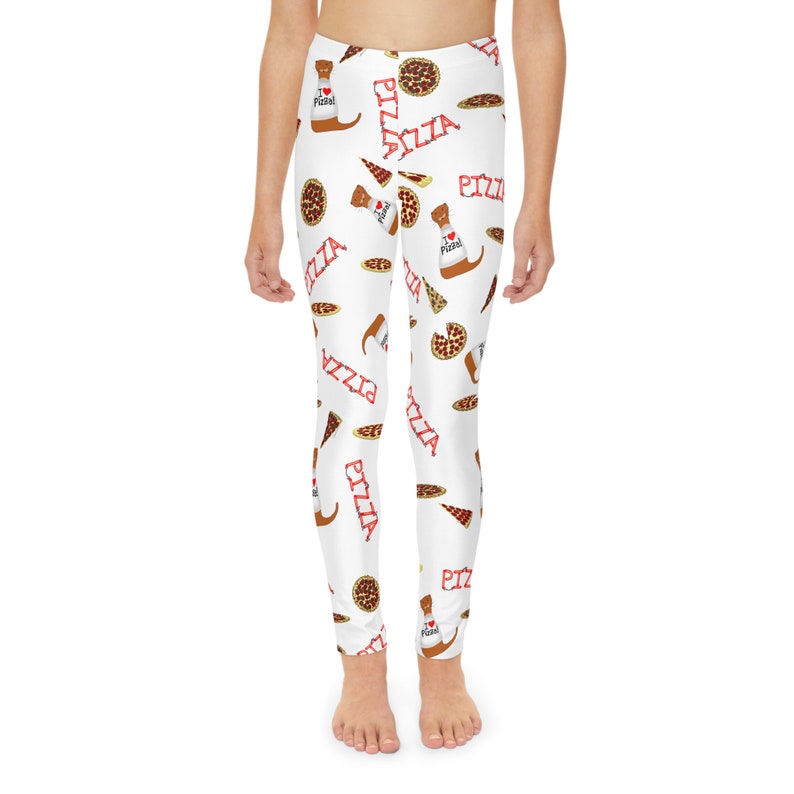 Oliver The Otter Pizza Party Youth Full-Length Leggings AOP image 3
