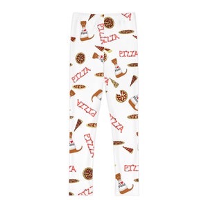 Oliver The Otter Pizza Party Youth Full-Length Leggings AOP image 2