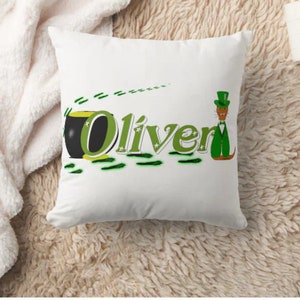 Oliver The Otter Spring Throw Pillows image 4