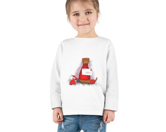 Oliver The Otter Makes a Valentine Toddler Long Sleeve Tee