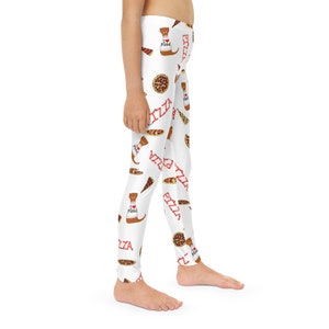 Oliver The Otter Pizza Party Youth Full-Length Leggings AOP image 5