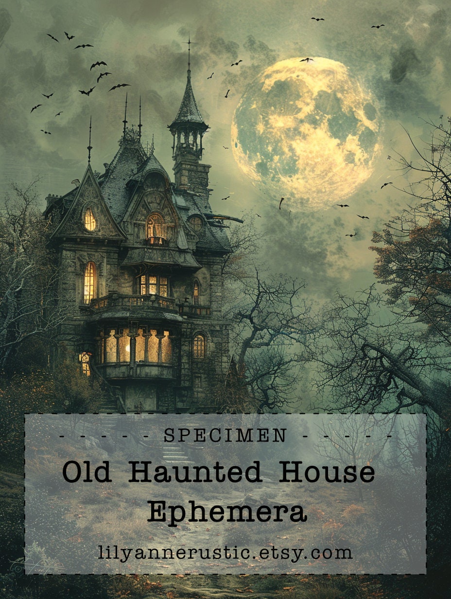 Haunted House Junk Journal Printable Halloween Ephemera Haunted House ...