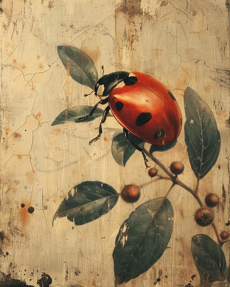 Ladybug Junk Journal Kit: Vintage Ephemera Collage Sheets – Digital ...