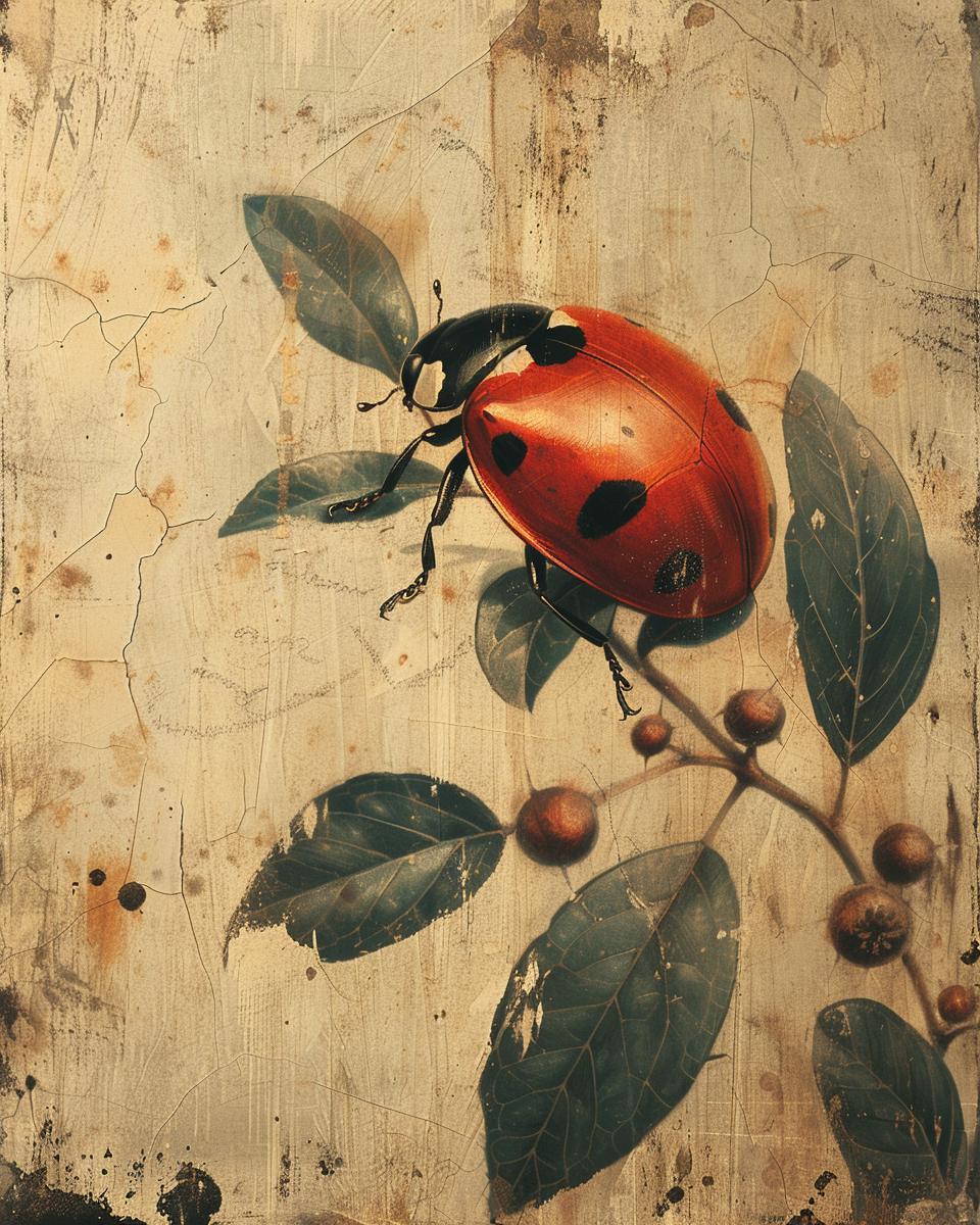 Ladybug Junk Journal Kit: Vintage Ephemera Collage Sheets – Digital ...