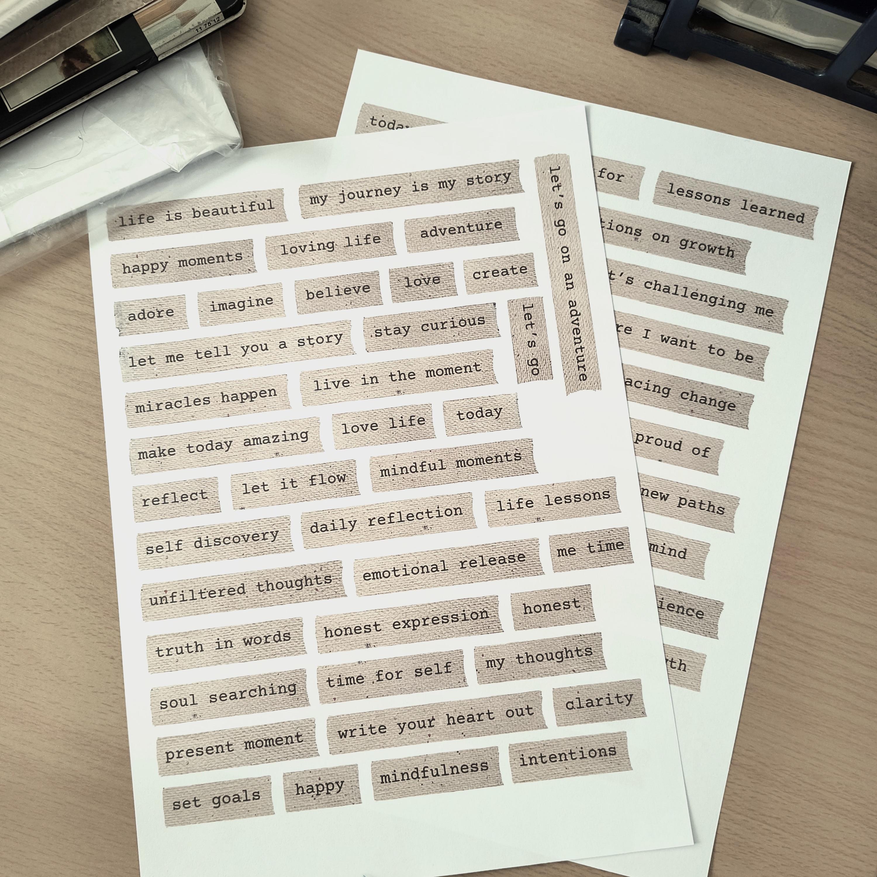 Journal Words Printable Digital Words Positive Phrases Inspirational ...
