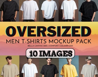 Oversized Tshirt Mocks Bundle, Comfort Colors C1717 , Bella Canvas 3001 Tshirt, Men Styled Mockup, Minimalist Tee Mockup,Studio Shoot Mockup