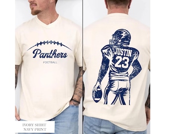 Personalized Football Team Comfort Colors Shirt, Custom Name & Number