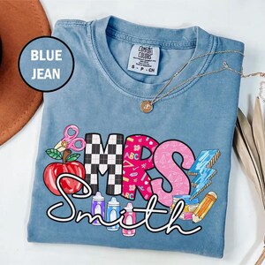 Comfort Colors® Personalized Teacher Name Shirt, Custom Teacher Gift, Back to School T-Shirt, Teacher Team Shirts, Trendy Tee