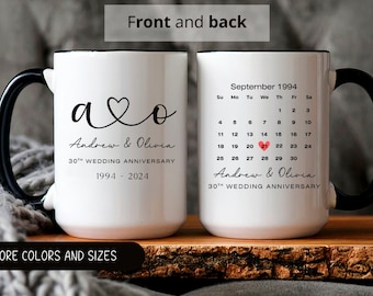 Personalized 30th Anniversary Mug, Calendar Design