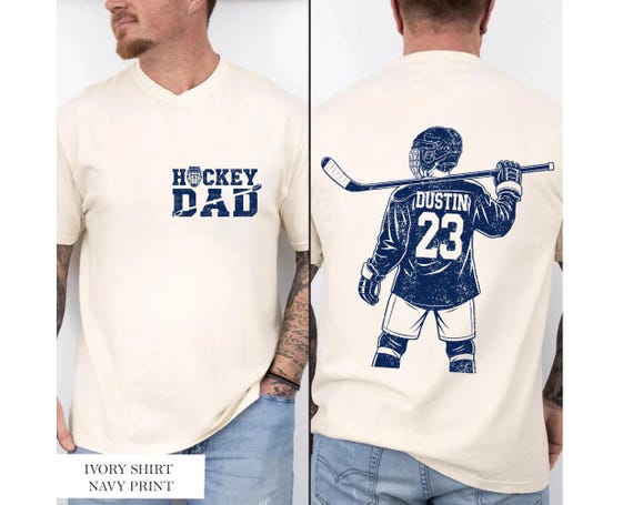 Custom Hockey Dad Comfort Colors Shirt, Personalized Player Graphic