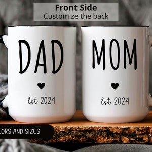 Mom and Dad Est. Mugs,Personalized Dad Coffee Mug,You Hold My Hand,Dad Mug With Kids Names,Dad And Kids Hands Cup,Dad Gift From Kids,