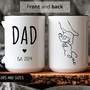 Personalized Dad Coffee Mug,Best Dad Ever Mug,You Hold My Hand,Dad Mug With Kids Names,Dad And Kids Hands Cup,Dad Gift From Kids,Dad Gift