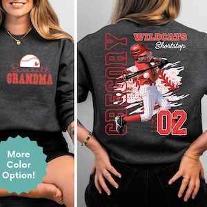 Personalized Baseball Grandma Sweatshirt with Kid&#39;s Photo,Grandma Baseball Sweatshirt,Baseball Gift,Gameday Grandma Sweatshirt
