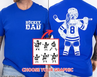 Customized Hockey Dad Shirt,Hockey Player Graphic Choice,Your Name Number Hockey Shirt,Hockey Dad Gift,Hockey Tee with Names