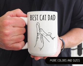 Custom Cat Dad Mug, Family Portrait, Cat Lover Gift