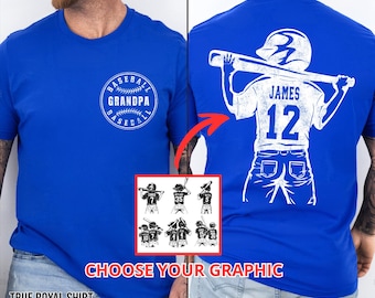 Customized Baseball Grandpa Shirt, Baseball Player Graphic Choice, Your Name Number Baseball Shirt, Gameday Grandpa Shirt, Baseball Shirt