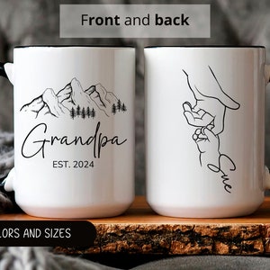 Grandpa Gift For Grandpa Mug With Grandkids Names,Promoted from Parents to Grandparents,Pregnancy Announcement,New Grandpa and Grandma Gift