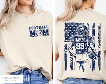 Custom Football Mom Shirt, Personalized Player Graphic, Team Gift