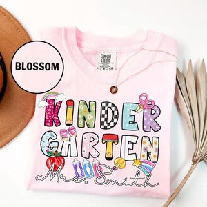 Kindergarten Teacher Shirt, Comfort Colors® Kindergarten Shirt, Kinder Crew, Kinder Garten Teacher Back to School Shirts, Pre-K Teacher