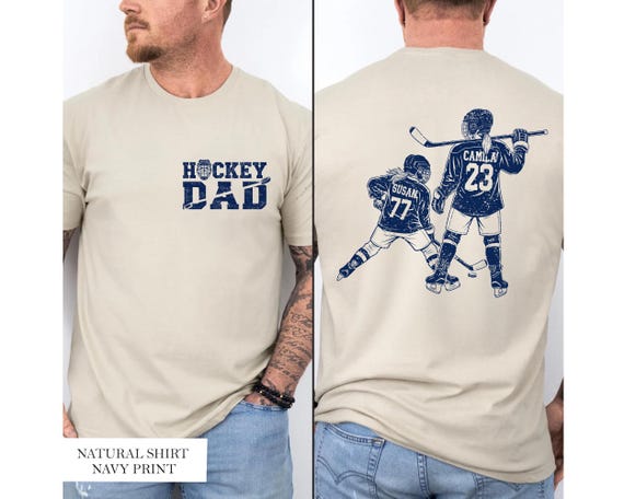 Customized Hockey Dad Shirt,Hockey Player Graphic Choice,Your Name Number Hockey Shirt,Hockey Dad Gift,Hockey Tee with Names