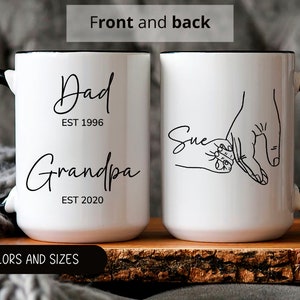 Grandpa Gift For Grandpa Mug With Grandkids Names,Promoted from Parents to Grandparents,Pregnancy Announcement,New Grandpa and Grandma Gift,