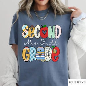 Comfort Colors Second Grade Shirt, Custom Name Teacher Shirt, 2nd Grade Teacher Shirt, Back to School,Elementary Teacher Shirt,Teacher Gift