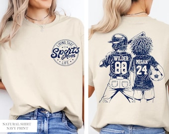 Custom Sports Mom Shirt, Personalized Baseball Soccer Mom Gift