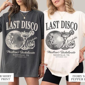 Custom Disco Bachelorette Party Shirt, Disco Bride Gift Shirt, Dancing Queen Shirt, Honey Honey Disco Bridal Shower Shirt, Last Disco Bach