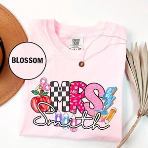 Comfort Colors® Personalized Teacher Name Shirt, Custom Teacher Gift, Back to School T-Shirt, Teacher Team Shirts, Trendy Tee