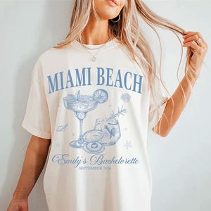 Miami Bachelorette Shirt,Custom Location Bachelorette Party Shirt,Beach Bachelorette Tshirt,Personalized Tropical Bachelorette Bridal Party