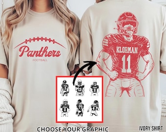 Comfort Colors Personalized Football Team Shirt, Graphic Player Tee
