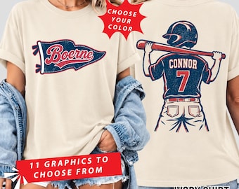 Comfort Colors© Customized Baseball Mom Shirt,Baseball Player Graphic Choice,Your Name Number Baseball Shirt, Softball Mom Shirt