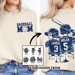 Customized Baseball Mom Shirt,Baseball Player Graphic Choice,Your Name Number Baseball Shirt,Gameday Mom Shirt