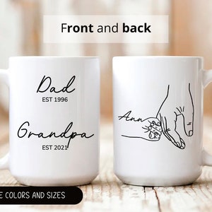 Grandpa Gift For Grandpa Mug With Grandkids Names,Promoted from Parents to Grandparents,Pregnancy Announcement,New Grandpa and Grandma Gift,