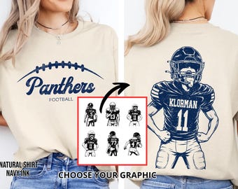 Personalized Football Team Shirt, Customized Name & Number Graphic