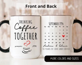 30th Anniversary Coffee Mug, Custom Couple Names, Since 1994