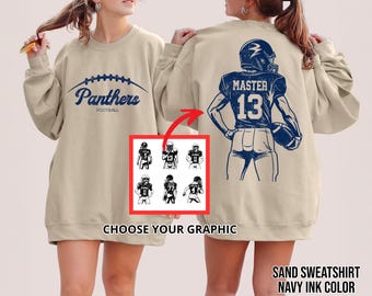 Personalized Football Team Sweatshirt, Graphic Choice, Name & Number