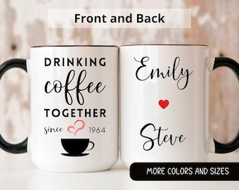 60th Anniversary Coffee Mug, Custom Couple Names, Unique Wedding Gift