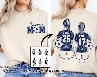 Customized Soccer Mom Shirt,Soccer Player Graphic Choice,Your Name Number Soccer Shirt,Soccer Mom Shirt,Custom Name and Number Soccer Tee