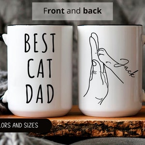 Custom Cat Dad Mug, Cat Dad Gift For Cat Owner, Cat Dad Family Portrait, Cat Mug, Mug For Dad, Cat Lover Mug, Cat Dad Appreciation,
