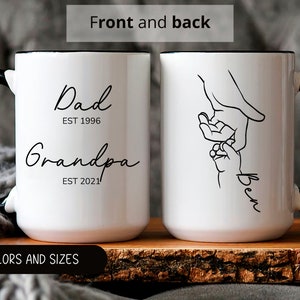 Grandpa Gift For Grandpa Mug With Grandkids Names,Promoted from Parents to Grandparents,Pregnancy Announcement,New Grandpa and Grandma Gift