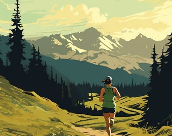 Vektor Kunst Poster #26, Grafik Design - Outdoor, Adventure, Bike, Run, Ski, Fish, Trails, Mountains, Hike, Wilderness